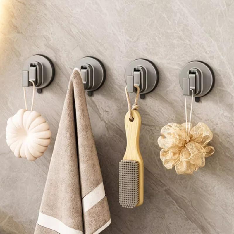 Vacuum Wall Hook With Strong Adhesive No Residues Removable Space Aluminum Towel Hanger For Bathroom Bedroom Door