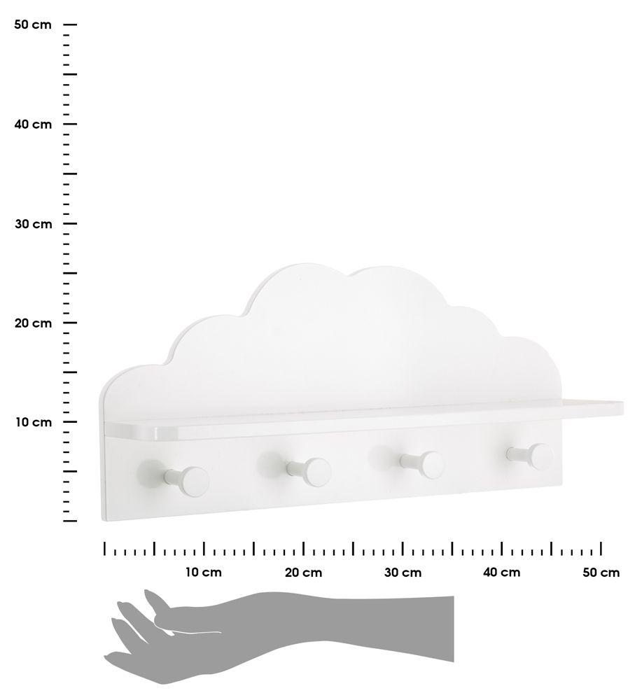 Wieszak Ścienny Cloud Z Półką Biały