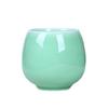 Longquan Celadon Ceramic Tea Cup - Handleless, Engravable, with Ice Crack Design for Home or Office Use