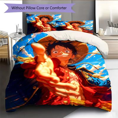 Cartoon Pattern Bedding Quilt Set Quilt Cover Pillowcase Home Decoration Birthday Gift (1 * Duvet Cover + 2 * Pillowcase, Without Core)