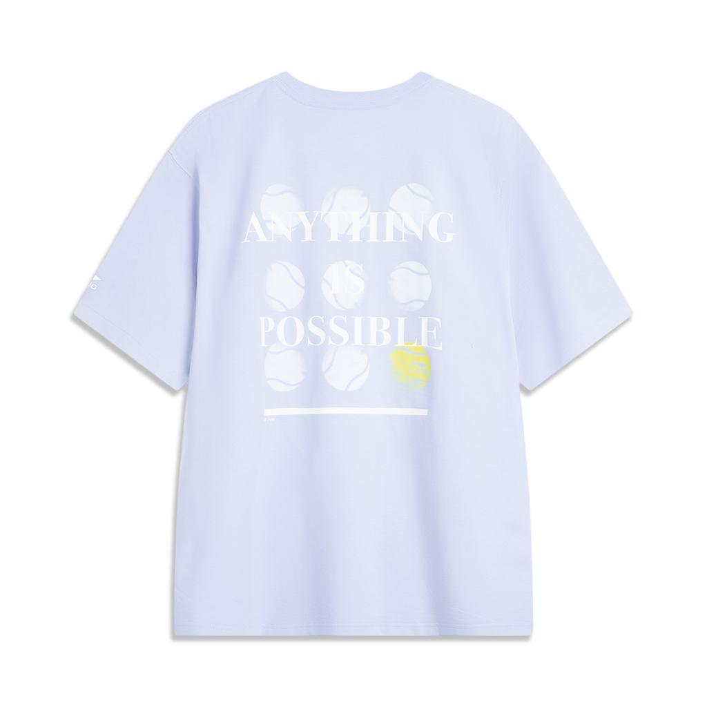 Li Ning Sports Lifestyle Serie Lässig Einfach Buchstaben Rundhals Pullover Kurzarm T-Shirt Herren T-Shirt Frostblau AHSV481-2