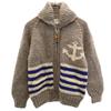 Granted Wool Long Sleeve Cowichan Jacket Gray Knit Women Used