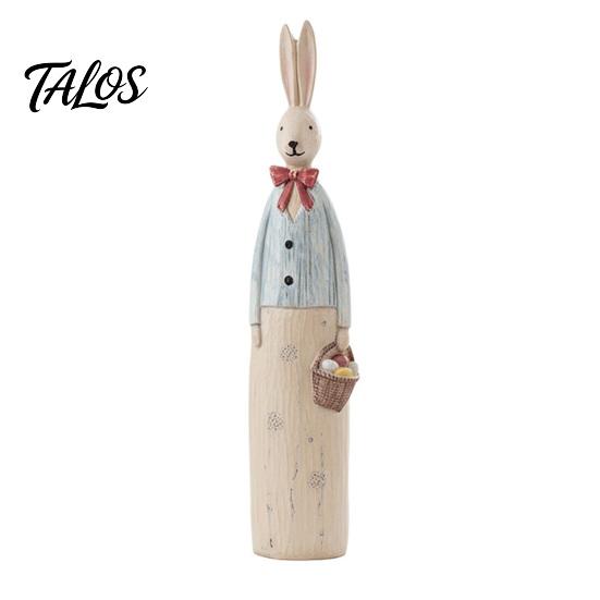 Office Desk Decoration Easter Bunny Figurine, Vintage Resin Rabbit Statue with Carrot Flower Animal Figurine For Home Basket, Spring Indoor