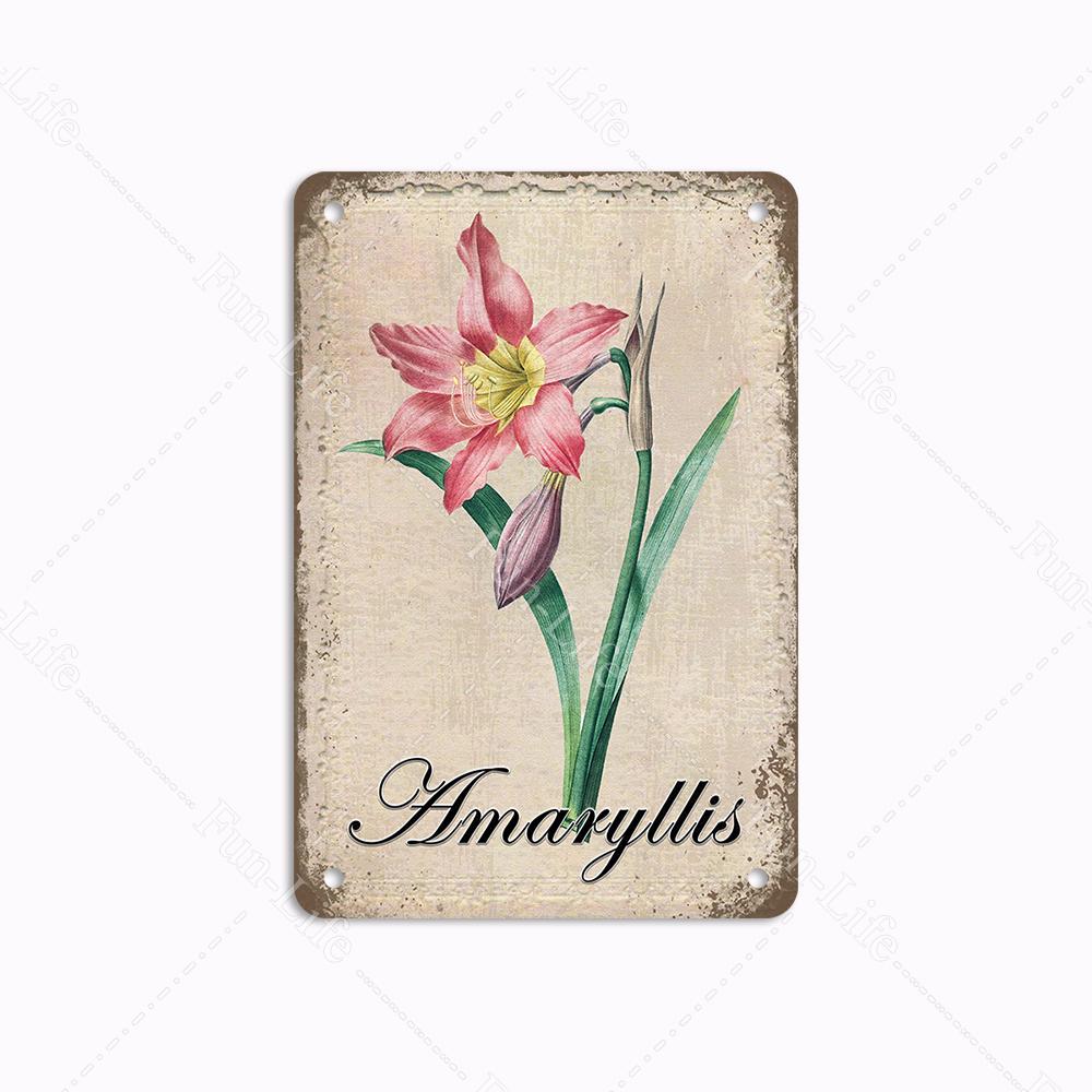 Metallblechschilder im Vintage-Stil mit Blumen, Retro-Grünpflanzen, Metallplakate, Schilder, Plakette für Bar, Kneipe, Garten, Bauernhof, Heimwanddekoration, 20 x 30 cm