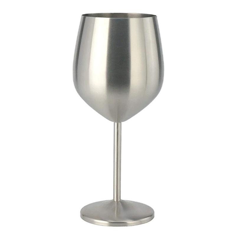 

500Ml Stainless Steel Goblet Red Wine Cocktail Glass Unbreakable Metal Tall Champagne Glass Bar Ktv European Style Goblet Glass