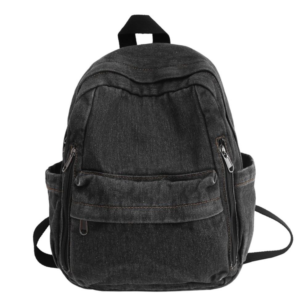 Street Style Vintage Handbag Japanese Style Solid Crossbody Bag Simple Denim Backpack  Outdoor
