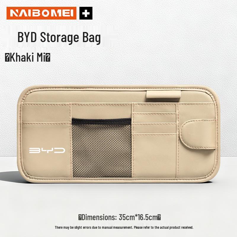 BYD Car Sun Visor Glasses Clip & Storage Bag for Han, Yuan, Song, S7, Qin, F6, Tang, Seal, Destroyer Models