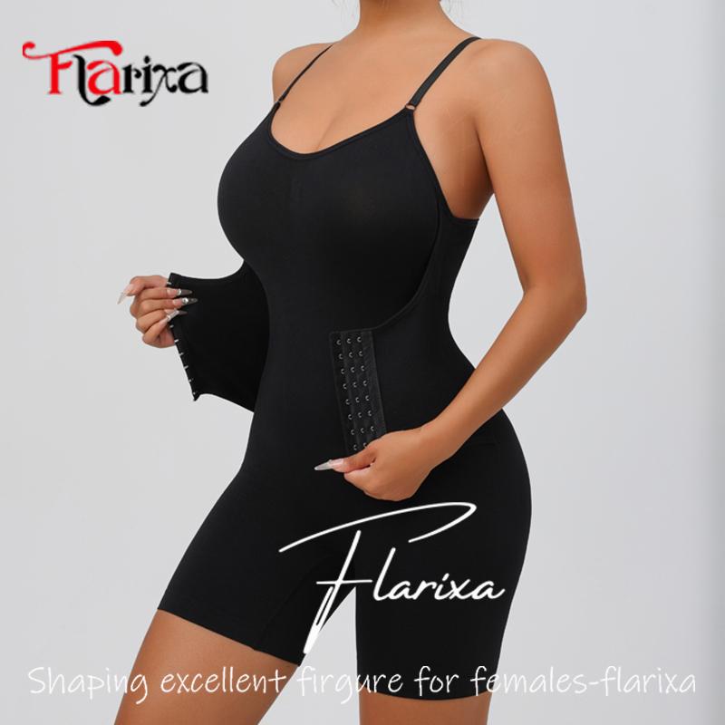 Flarixa Waist Trainer With Hooks Body Shaper Tummy Slimming Shapewear Women Camisole Bodysuit Butt Lift Seamless Underwear
