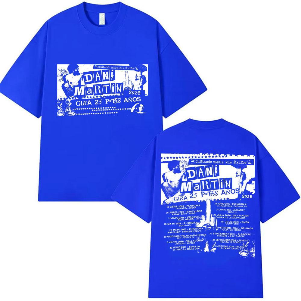 Rapper Dani Martin Tour 20252026 Graphic TShirts Men Punk Hip Hop Short Sleeve T Shirt Unisex Gothic Clothing Cotton Tshirt