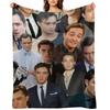 ed westwick photo collage Throw Blanket Cute Decorative Beds Plaid on the sofa heavy to sleep Blankets