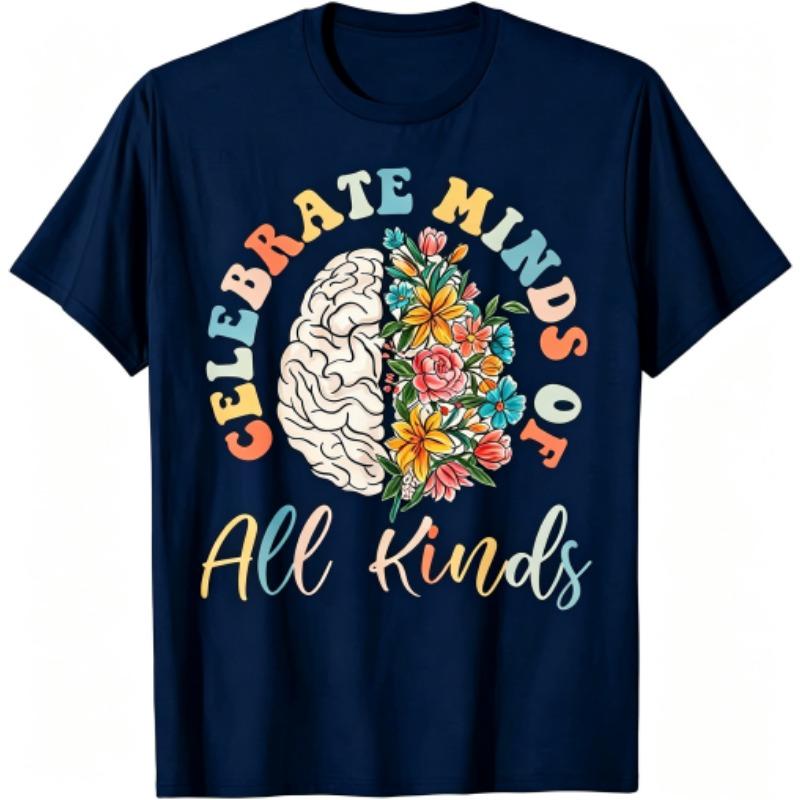 Funny Colorful Letter Plant Flowers Print Kids T-Shirts Summer Fashion Street Outdoor Casual T-shirt Tops for Boy and Girl's Tees Top