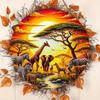 Handmade African Wildlife Metal Wall Art Round Animal Decor For Living Room Bedroom Garden
