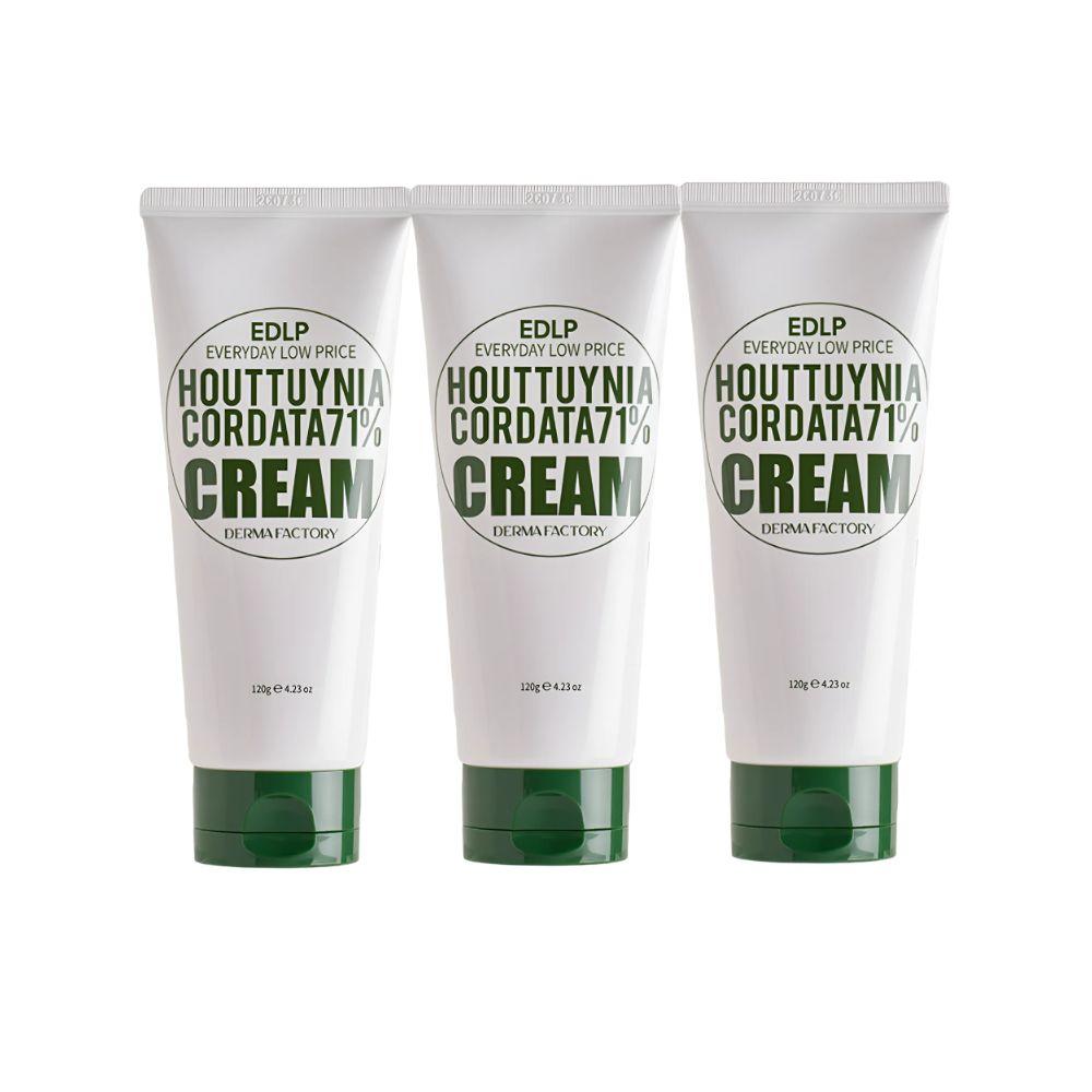 DERMAFACTORY EDLP Houttuynia Cordata 71% Cream 120g Large Size Lightweight Daily Moisturizer