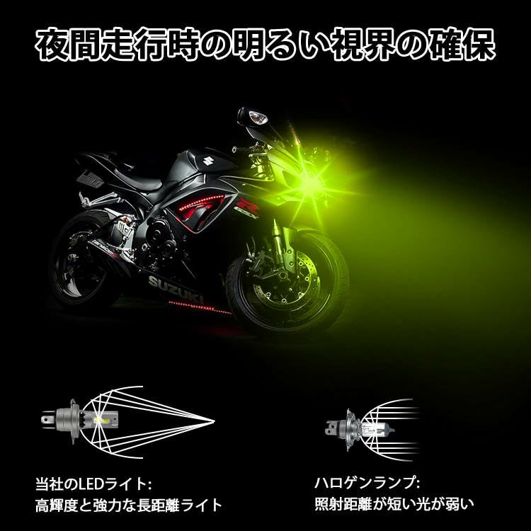 Super Bright H4 Motorcycle LED Headlight, 12 V, Bulb, For Motorcycles, Hi/Lo Switching, IP65,