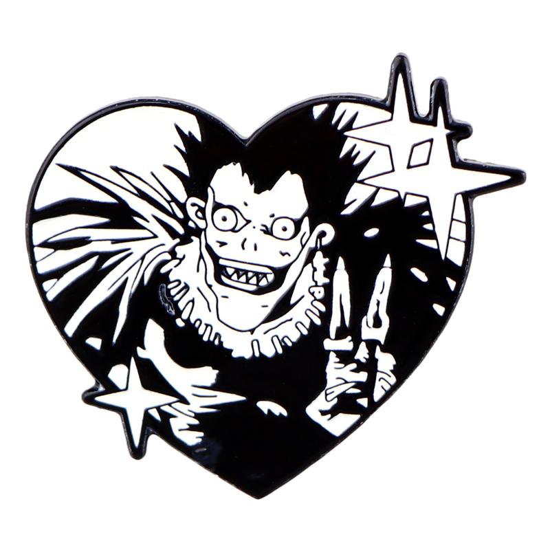 Anime Ryuk Cosplay Brooch Adult Unisex Alloy Enamel Badge Lapel Pins Bag Costume Ornament Halloween Accessories Props
