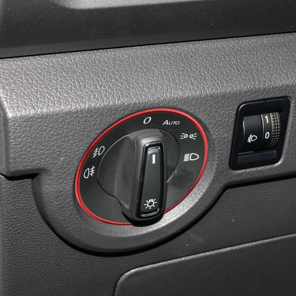 For Skoda Rapid 2013-2025 Octavia 2013-2016 Scala 2019-2025 Fibia 2011-2020 Citigo 2013-2025 Headlight Switch Knob Sticker Ring