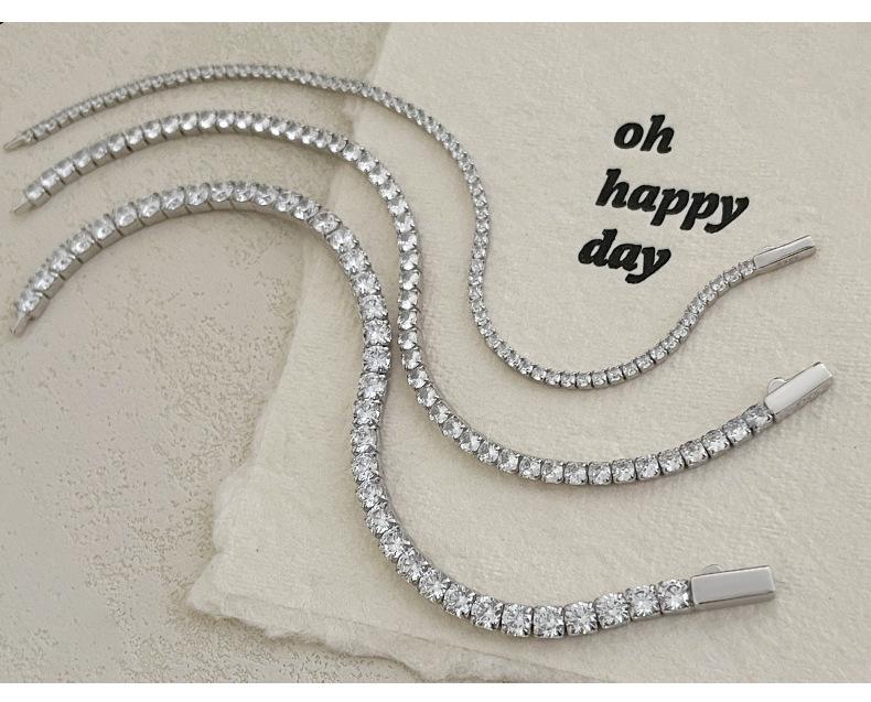 Bracelet Tennis de Luxe en Argent S925 Banyan Tree - Unisexe, Style Européen et Américain Haut de Gamme, Design Diamants Entiers