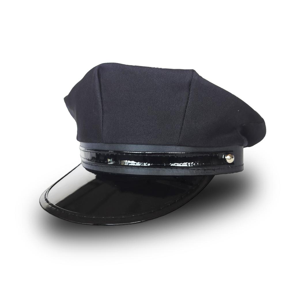 Chapeau de police Cosplay de personnage d'anime, uniforme de policière adulte noir et sexy, accessoires d'Halloween, chapeau octogonal à sommet plat.