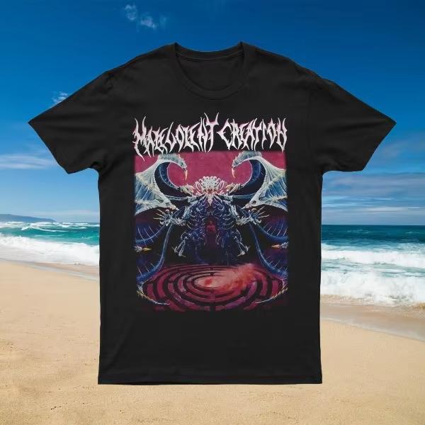 2025 Nové MALEVOLENT CREATION Potištěné Unisex Streetový Módní Trend Krátký Rukáv Čistá Bavlna Kulatý Výstřih