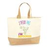 Motocross Bag I Can't | Beach Tote Bag Groceries Cotton and Jute Canvas Gift Idea