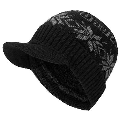 Augstas kvalitātes pievienot kažokādas apmales ziemas cepures Ikdienas Beanies cepure vīriešiem un sievietēm Snowflake Design akrila trikotāžas cepure