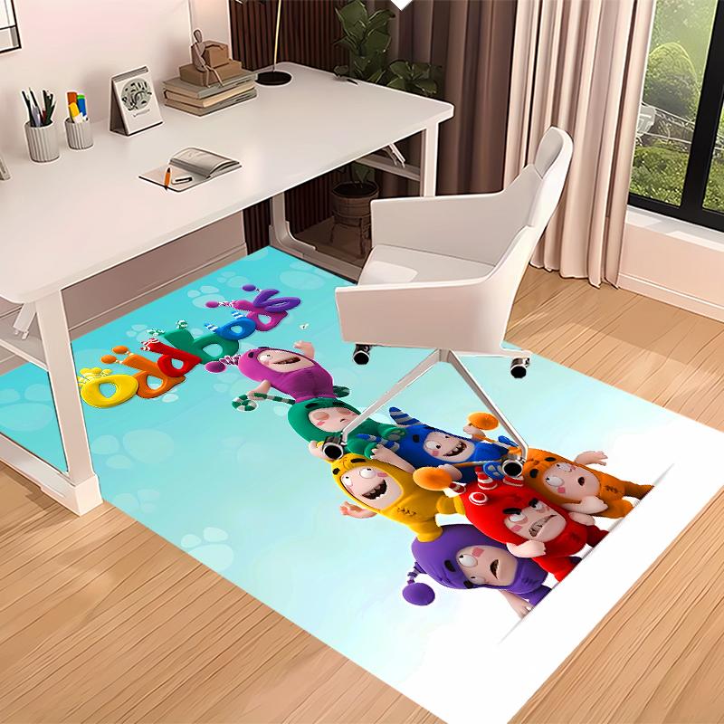 1pz Tappeto Area con Stampa Oddbods - Morbido, Lavabile, Antiscivolo, Tappeto Decorativo da Interno per Sedie da Ufficio, Soggiorno, Ufficio in Casa
