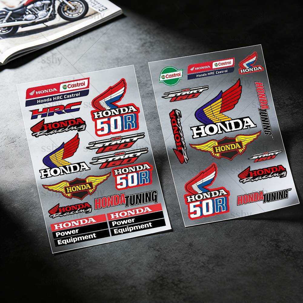 ARA1 For HONDA Reflective Motorcycle Stickers, 3M Safety Warning At Night In the Dark Scooter Helmets