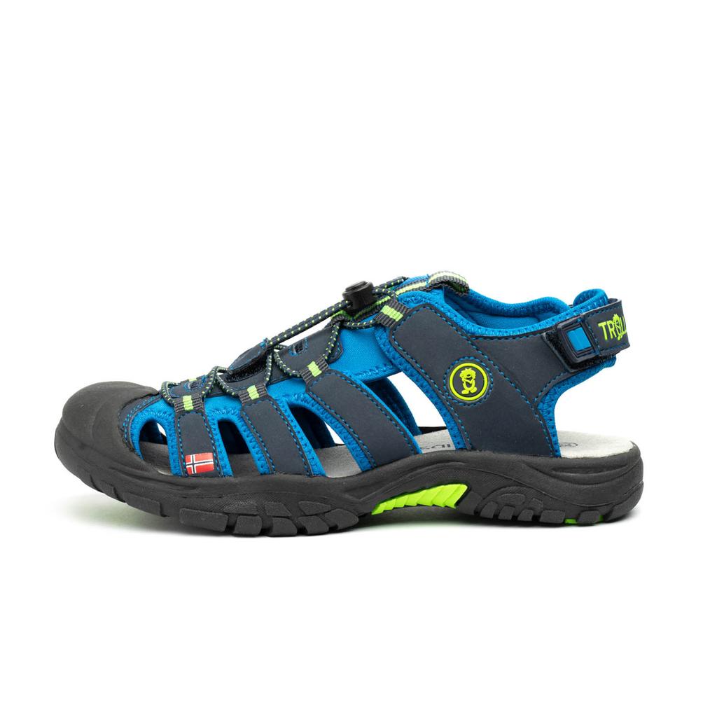 Sandały sportowe dziecięce dla chłopca/dziewczynki Trollkids Kids Kvalvika Sandal navy/viper green (194-100) 31.0