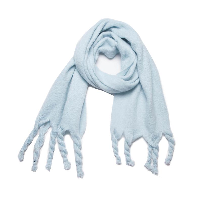 Fashion Solid  Women Scarf Winter Hijabs Tassel Imitation Cashmere Scarve Wrap Shawl Pashmina Foulard Femme Bufanda Echarpe