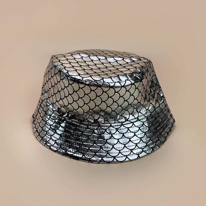 Colorful Reflective Rhombus Performance Bucket Hat Men And Women Shade Hip Hop Party Front And Back Wearing Bucket Hat