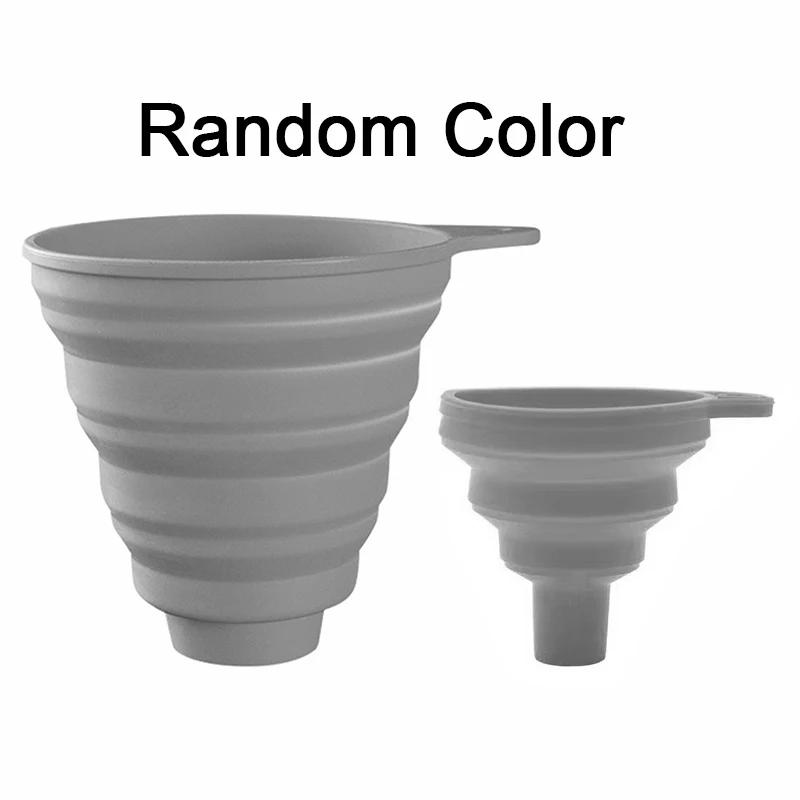 Silicone Funnel Gel Foldable Collapsible Fill Hopper S/L for Kitchen Jar Bottle Feeder Wine Auto Engine Oil Petrol Transfer