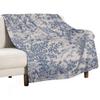 Blue Toile De Jouy Throw Blanket Sofa Bed Wednesday Blankets Ands Bed Linens Blankets