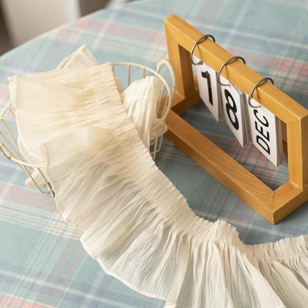 Sewing Needlework Accessories 2Yards Ruffled Lace Trims Wide 9-12cm Chiffon Pleated Lac Trims Chiffon Lace Trims