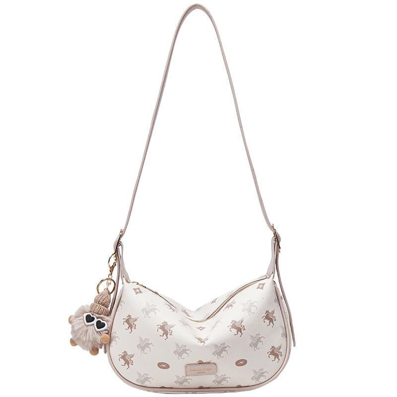 Autumn and winter new fashion portable women's bags niche design high-end printing commuter single shoulder oblique span dumpling bag