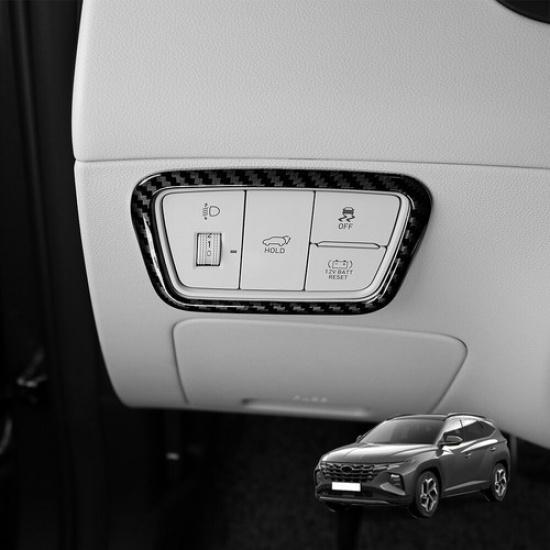 Накладка на кнопку переключателя регулировки фар, внутренняя отделка, для Hyundai Tucson 22-24 Carbon Fiber Style