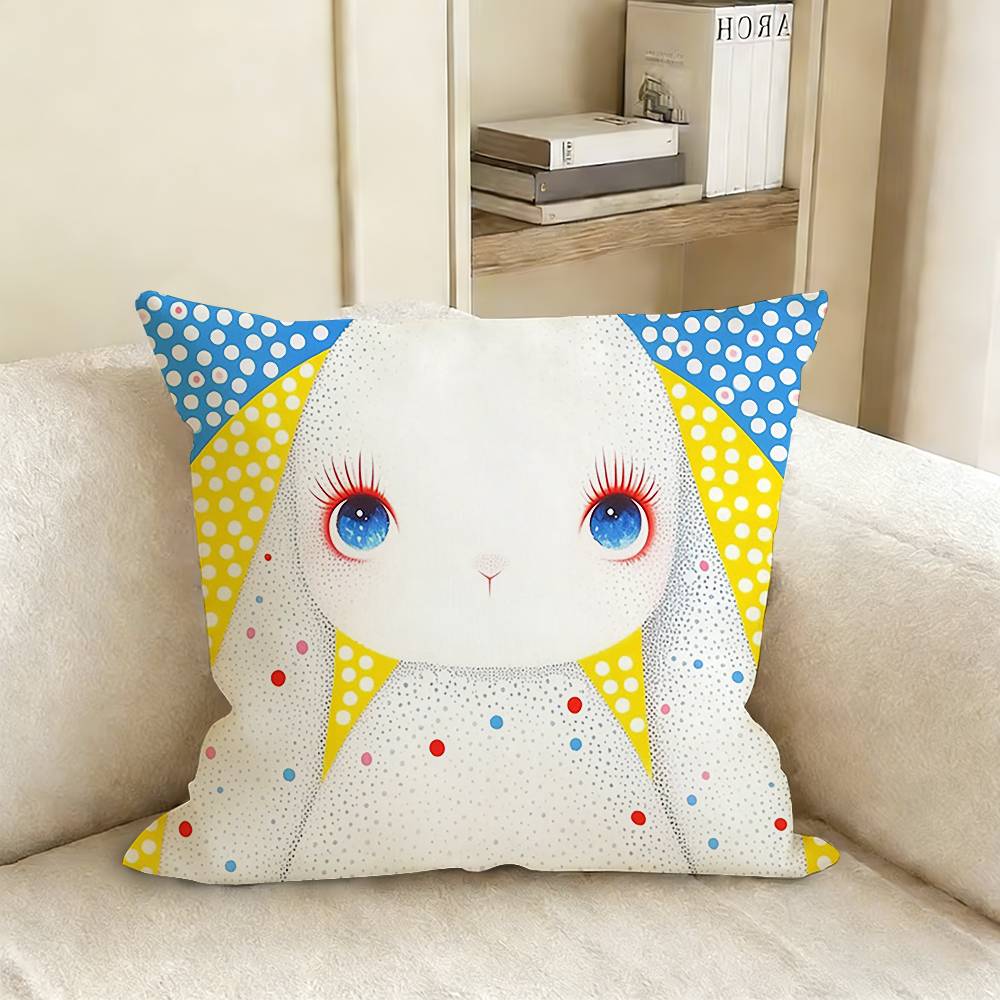 Y-Yayoi K-Kusama Artistic Style Various Sizes Square Pillow Case For Car Home Bedchamber Decor