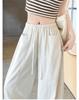 Women's Lazy Style Wide-Leg Floor-Length Pants: Spring/Summer 2026 Collection, Loose Slimming Drape, Casual Straight Fit.