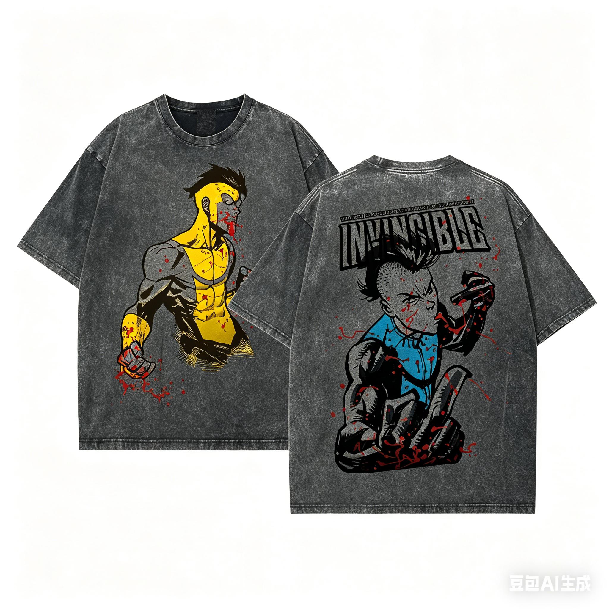 

Invincible Washed Tshirt personality Clothes NewModel Anime Tshirt Year round clothing Streetwear Plus Size Unisex Couples 2XL