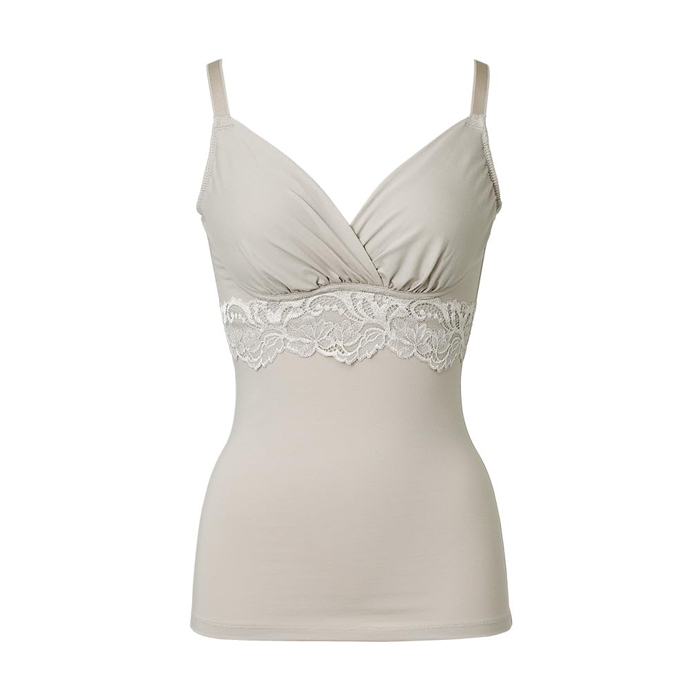

New shaping bra cotton blend stretch hybrid heart cup bra cami M [Bradelis York] Non-wired cami, 25, beige,
