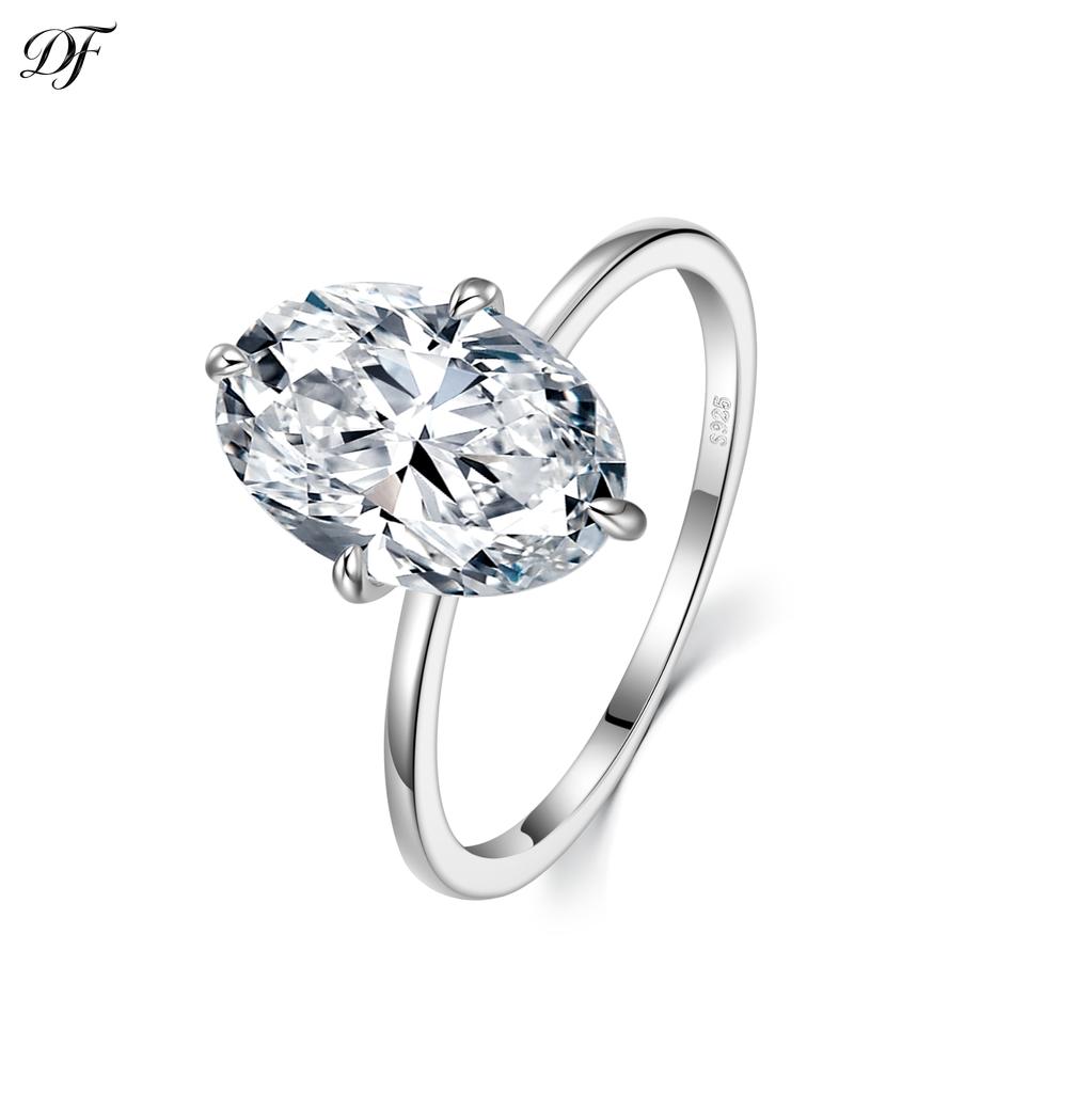 4.5CTW S925 Sterling Silver Oval Moissanite Ring High End Wedding Ring Engagement Ring Jewelry