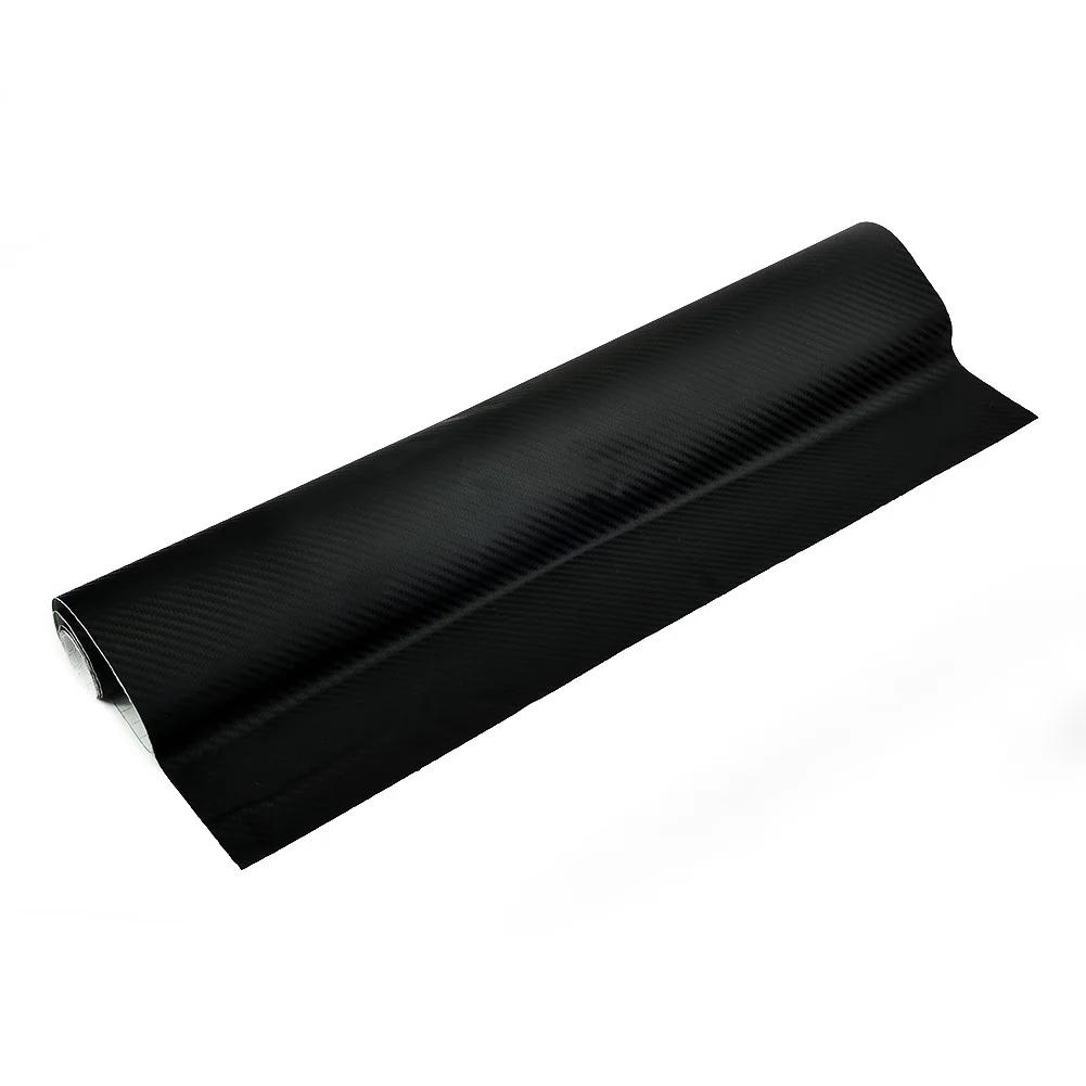 3D Car Film Sticker Decals Matt Black Vinyl Wrap 50x200cm Carbon Fiber Part Portable Replacement Replaces Sale Useful