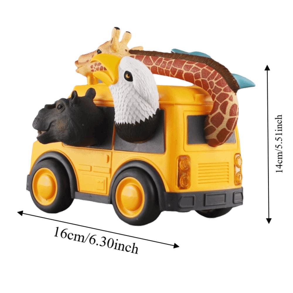 Ocean Theme Toy Car Model Dinosaur Theme Educational Toys Creative Inertia School Bus Kids Gifts