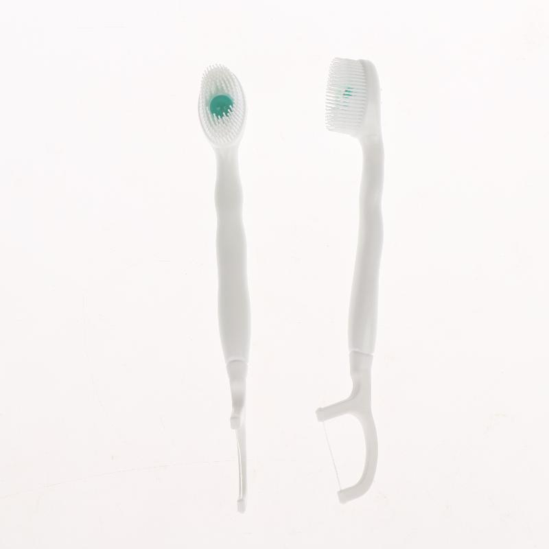 8/16Pcs Portable And Individually Packaged 3-In-1 Brush Head Toothbrush Floss Disposable Toothbrush For Adults On Business Trips