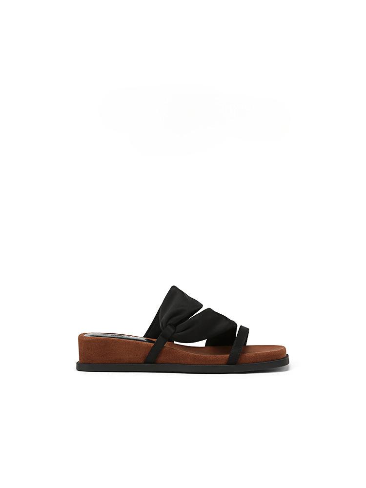 Two wear towels~ 4cm square head heightened thick bottom wrapped with beach vacation slippers women's sandals wear new summer fashion towels