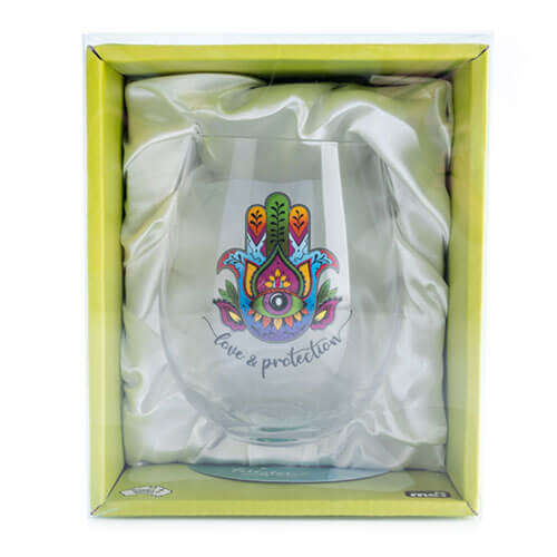 Tallulah Wellness Stemless Glass (Hamsa)