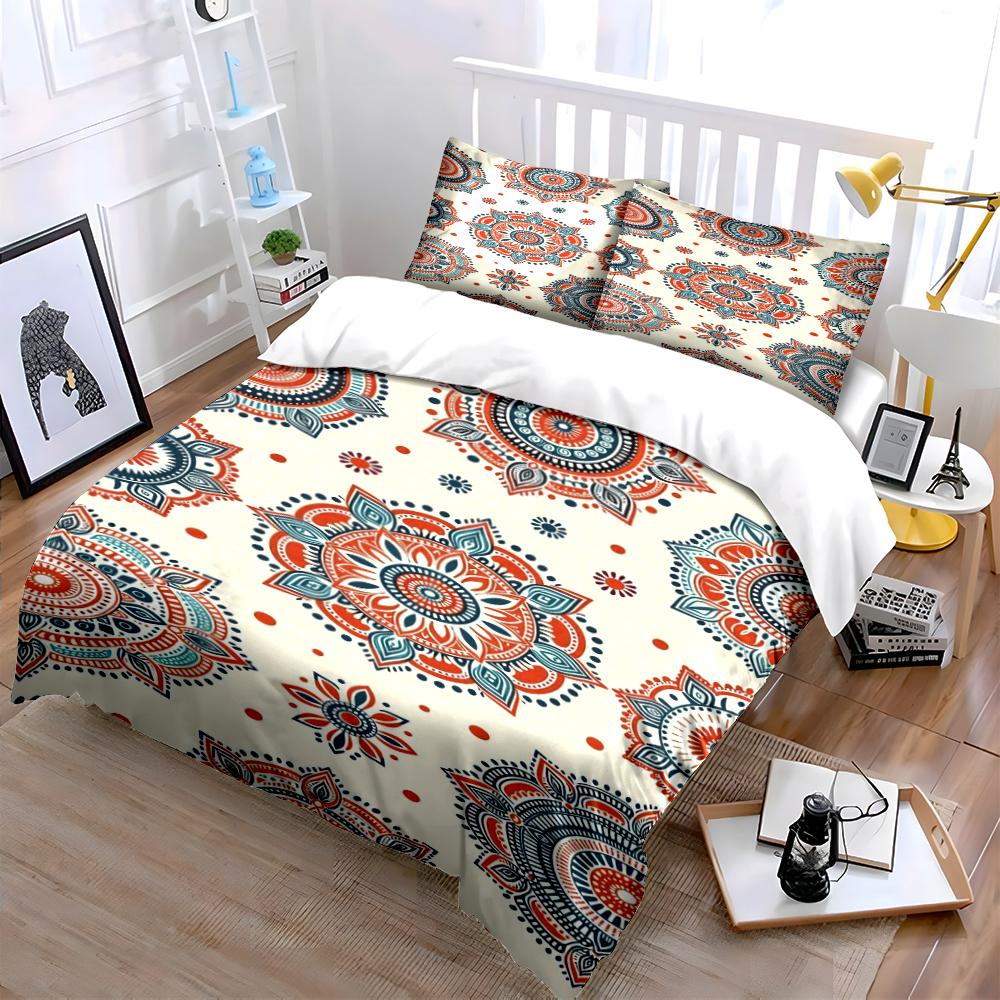 Mandala Floral Pattern Bedding Set Bedding set (1 duvet cover, 2 pillowcases, duvet not included)