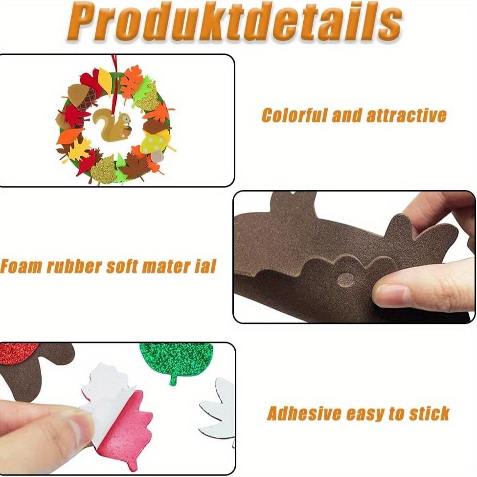 131-teiliges Herbstkranz Bastelset, Herbstliches Bastelset, Thanksgiving Kunstbedarf, Schaumstoff Bastelset, Igel Bastelset, Filz Bastelset