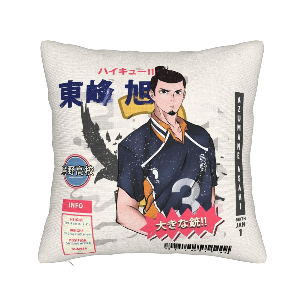 Haikyuu Square Pillow Case Polyester Cushions for Sofa Hinata Shoyo Vintage Cushion Covers