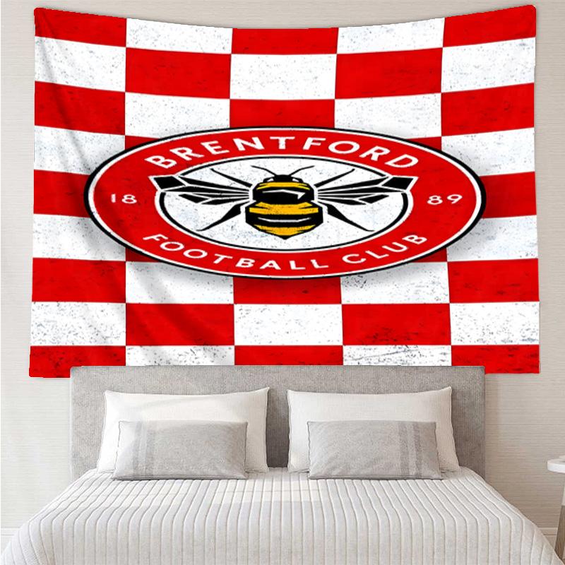1PC Brentford Football Club Crest Printed Tapestry Room Decoration Wall Hanging for Living Room Bedroom, dormitory, Birthday and Christmas gifts