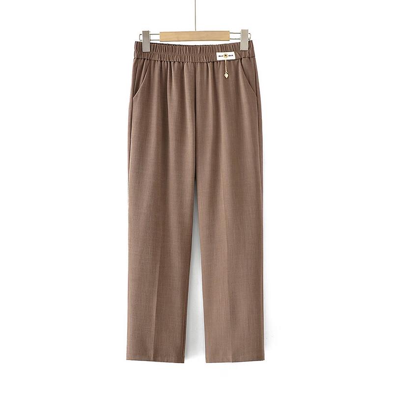 Hodo Women's Mid-Aged Straight Leg Elastic Waist Summer Pants